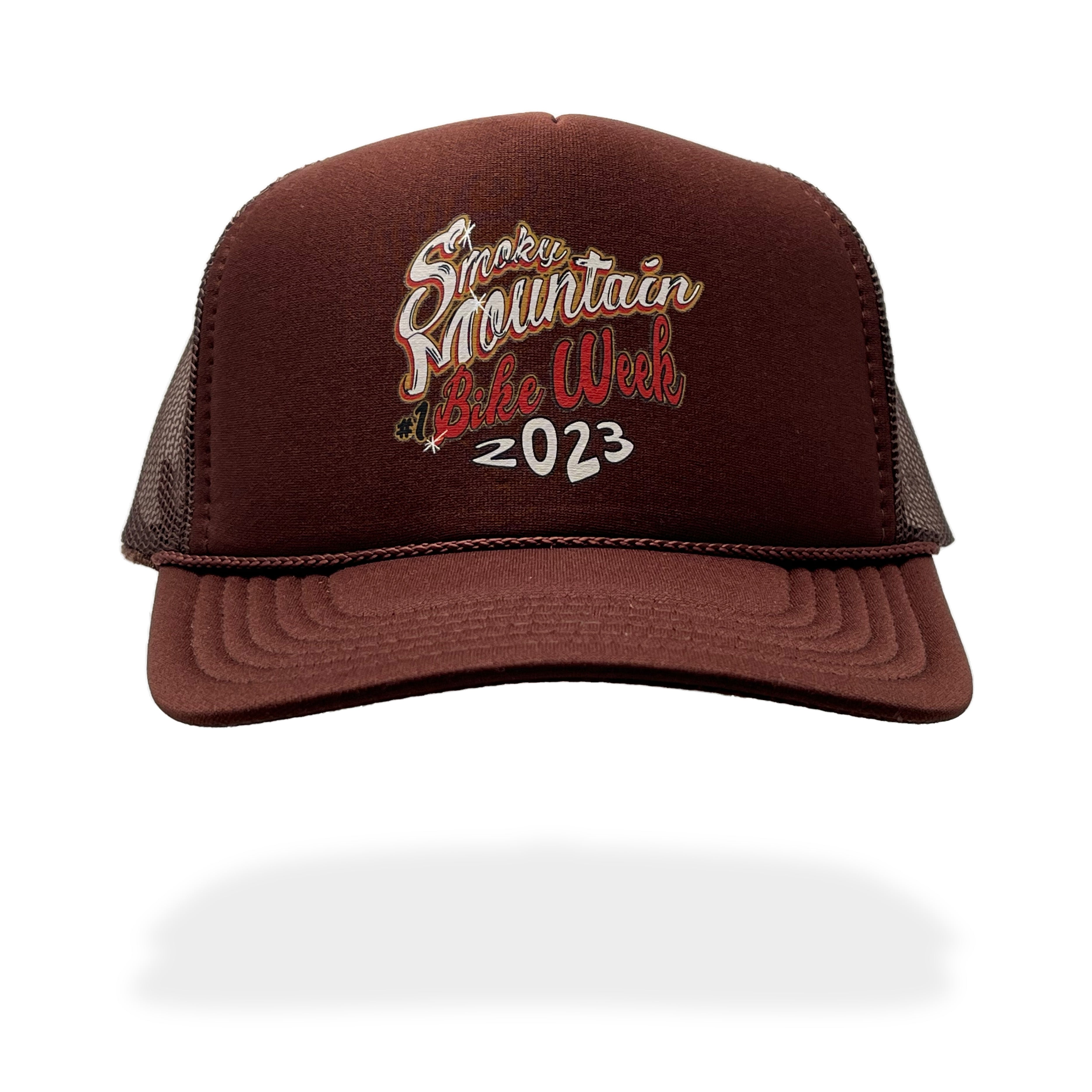 BD125 -  Bike Week Text Trucker hat - Brown