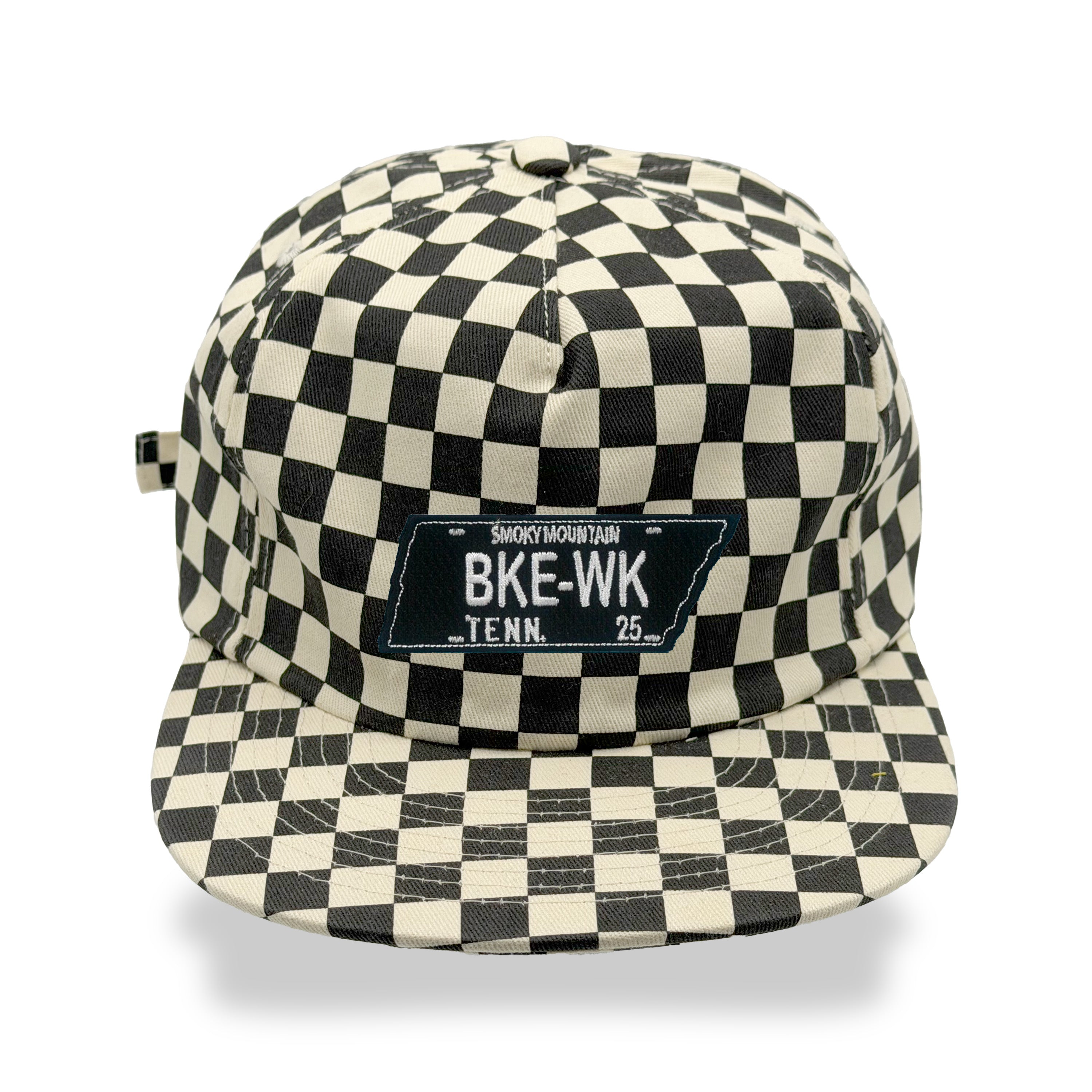 License Plate Patch Hat Checkerboard